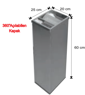 Küllüklü Kapaklı Çöp Kovası