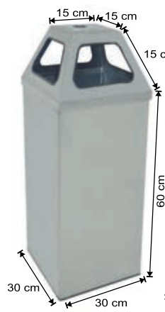 Piramit Kapaklı Çöp Kovası